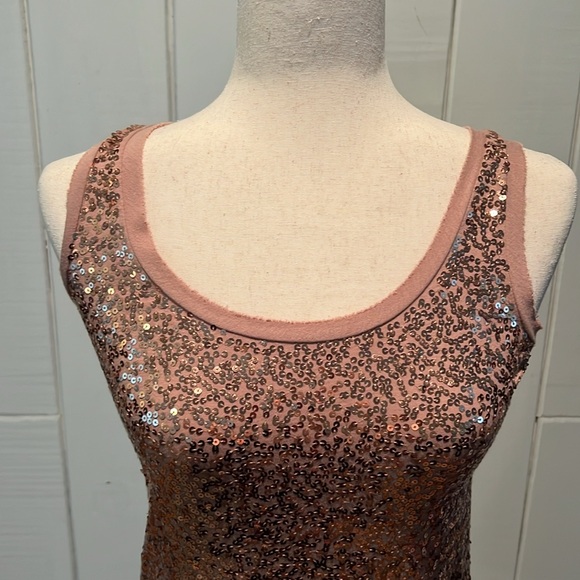 J.Crew Factory Rose Gold Sequined Tank Top size small - Picture 6 of 8